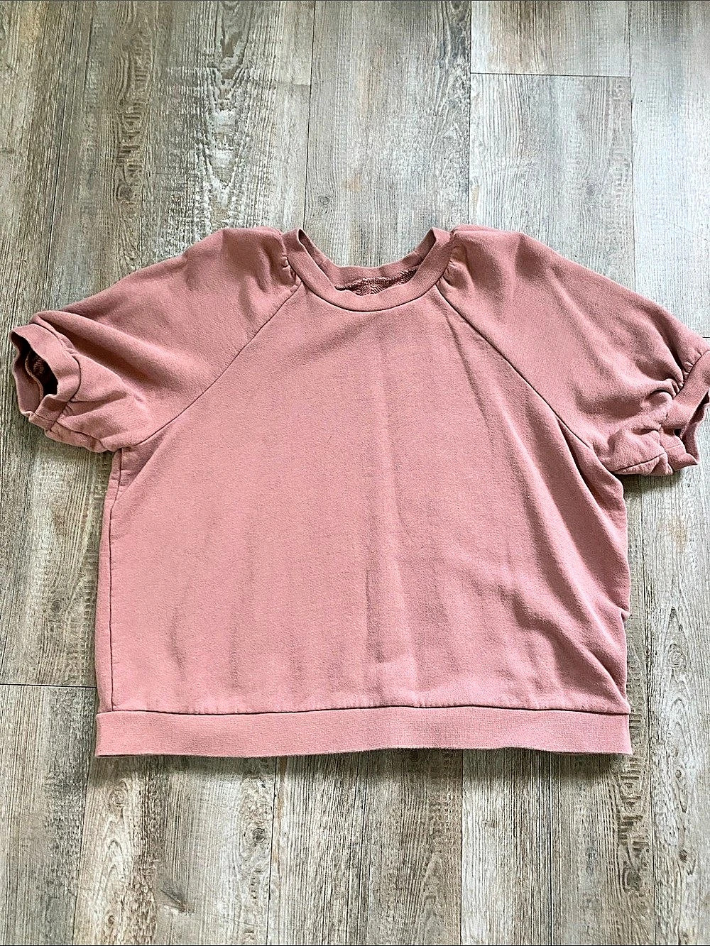 Madewell pink Puff Sleeve Sweatshirt